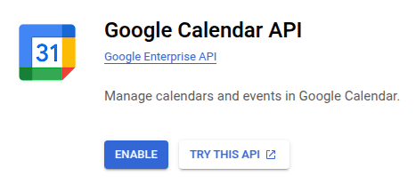 فعال‌سازی Google Calendar API در کنسول گوگل