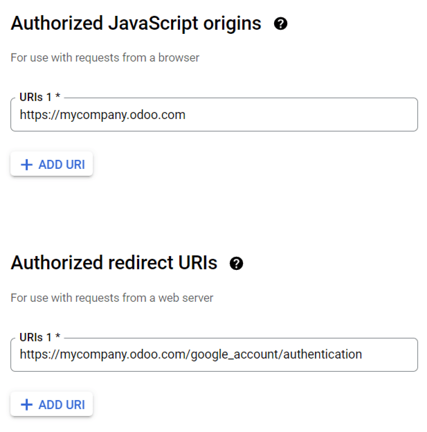 افزودن Authorized JavaScript Origins و Authorized redirect URIs در کنسول گوگل